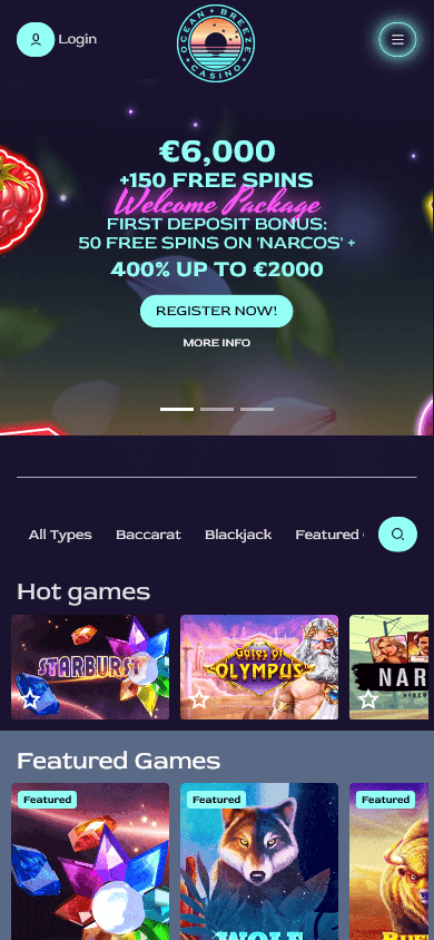 Ocean Breeze Casino Mobile screenshot